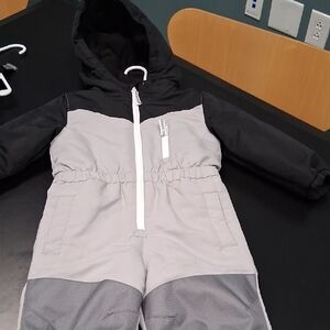 Swiss Tech Black and Light Gray Kids Snowsuit Overalls